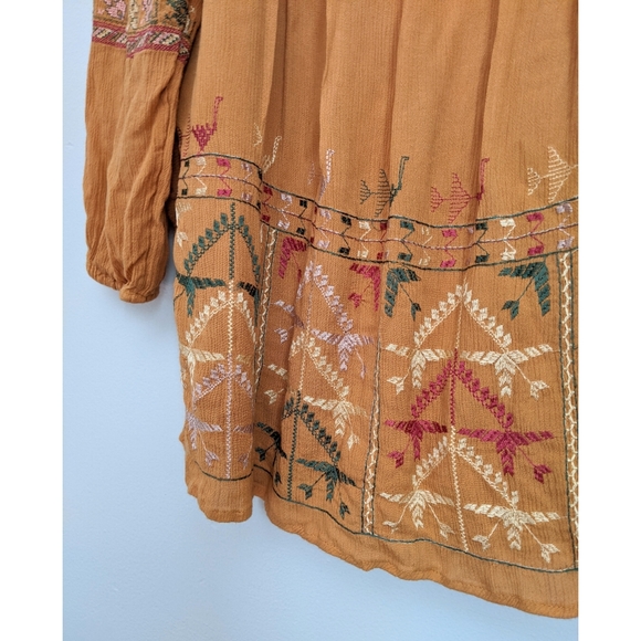 Free People Rhiannon Embroidered Mustard Mini - Picture 9 of 10